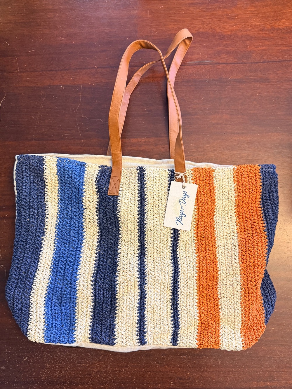 NWT Beachly, Rays for Days Shorebreak WeekenderTote Beach Straw Bag
